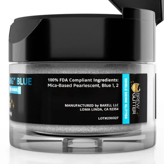 Brew Glitter - Blue Color Changing Edible Drink Glitter (4g, x1 Flip-Cap Jar) for Beer, Cocktails and Beverages {6}