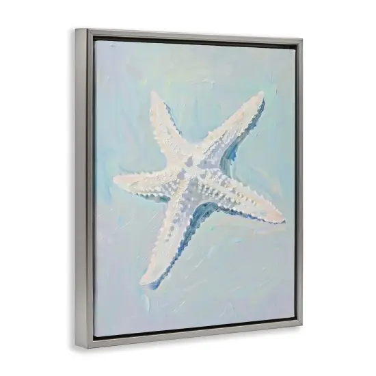 Stupell Industries Coastal Starfish on Blue Floater Framed Canvas Wall Art Design by Arlington Prints {3}