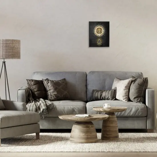 Stupell Industries Astral Symbols & Sun Framed Giclee Wall Art Design by Oliver Jeffries {2}