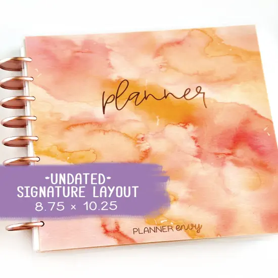 Undated Planner - Signature Layout, Disc Bound - "Sunset Watercolor" (#603) {1}
