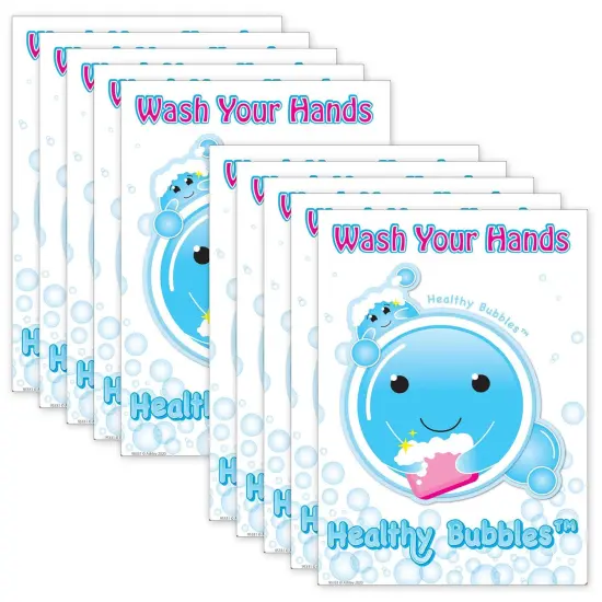 Smart Poly&reg; PosterMat Pals&trade; Space Savers, 13" x 9-1/2", Healthy Bubbles, Pack of 10 {1}