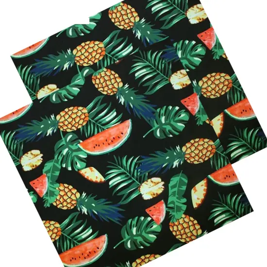 Fruity Leaves Printed Spandex Fabric {5}