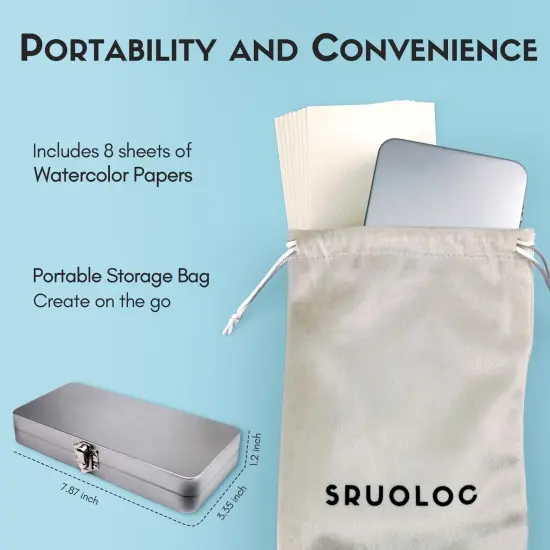 Watercolor Paint Set 50 Colors, Travel Watercolor Set with Portable Carrying Case, Papers, Brushes and Accessories, Ideal for Artists, Amateur Hobbyists and Painting Lovers {2}