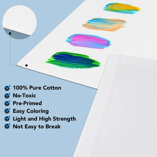 Canvases for Painting 8Pack Painting Canvas with 9x12,8x10,4x6,Canvas Panels for Oil Paint,Watercolor,Acrylic Paint,Gouache and Tempera. {6}