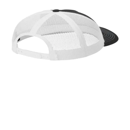 Port Authority&reg; Low Profile Snapback 5 Panel Trucker Cap Black/ White {2}