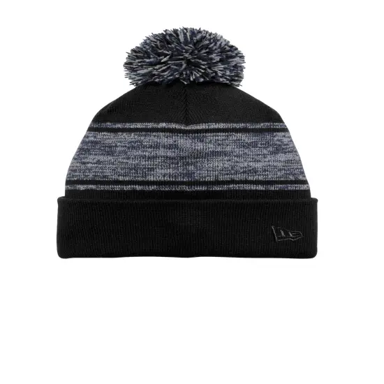 New Era &reg; Knit Chilled Pom Beanie Black/ Deep Navy {1}