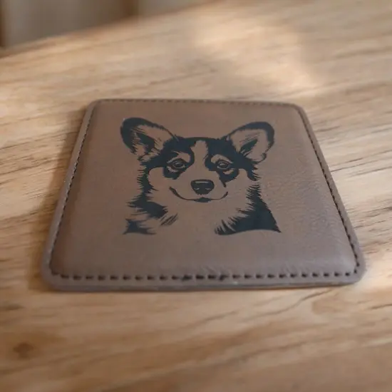 Coaster - Corgi - SET OF 2 - Leather or Stitched Cork Dark Brown/Black {5}