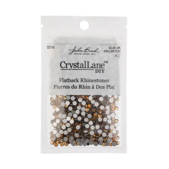 Crystal Lane DIY SS16 Glass Flatback Rhinestones, 1440pcs Light Colorado Topaz {3}