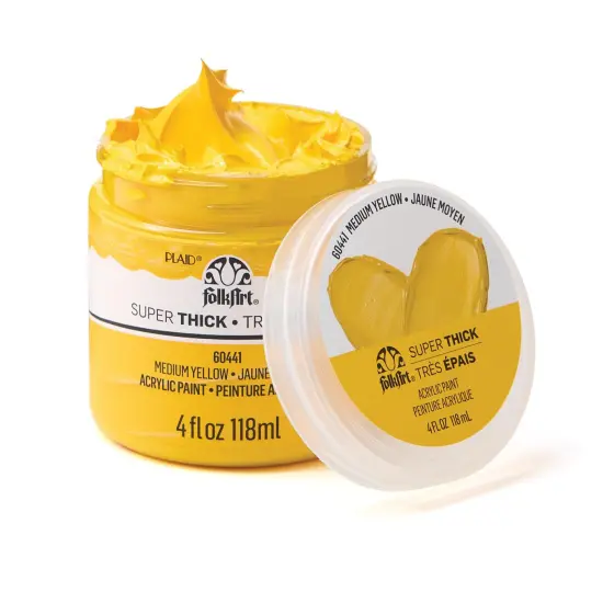 FolkArt Super Thick Acrylic Paint Medium Yellow 4 oz - 60441 {6}