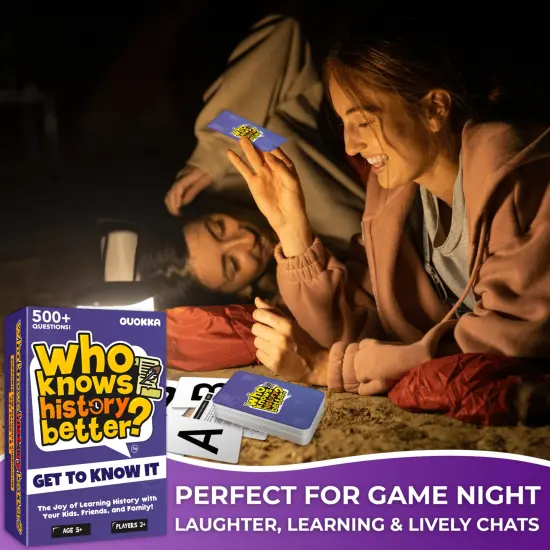 QUOKKA History Trivia Family Game - Card Board Game for Kids Ages 8-12 & Adults - Educational Questions | Easy to Learn | Fast Paced - Fun Learning Quiz for Road Trip {5}