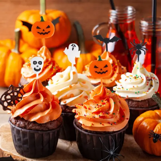 50PCS Plastic Halloween Cupcake Toppers {4}