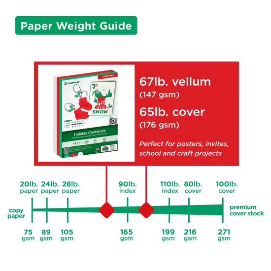 Printworks Holiday Cardstock, Includes Green, Red and White Cardstock, 8 &frac12;&rdquo; x 11&rdquo;, 200 Sheets (00592) {3}