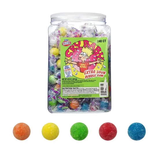 Cry Baby Extra Sour Bubble Gum, 240Ct {1}