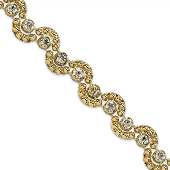 5 yards of Vee 1/2" Curve Rhinestone Trim | 5 yard cut Gold {1}