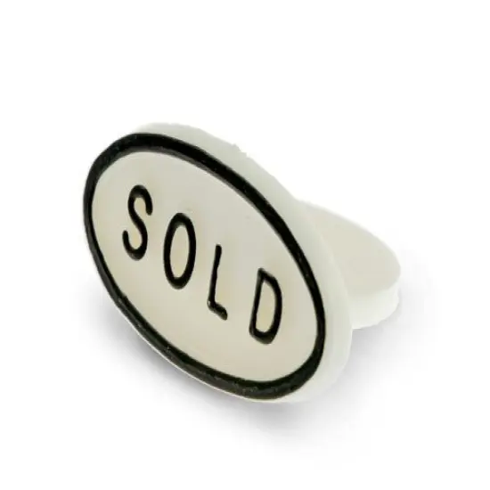 White "SOLD" Signs for Jewelry Displays - 10-Piece Set {2}