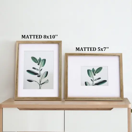 11x14 Picture Frames with Plexiglass, Display Pictures 5x7/8x10 with Mat or 11x14 Without Mat Set of 4 for Tabletop and Wall Mounting, Carbonized Brown {4}