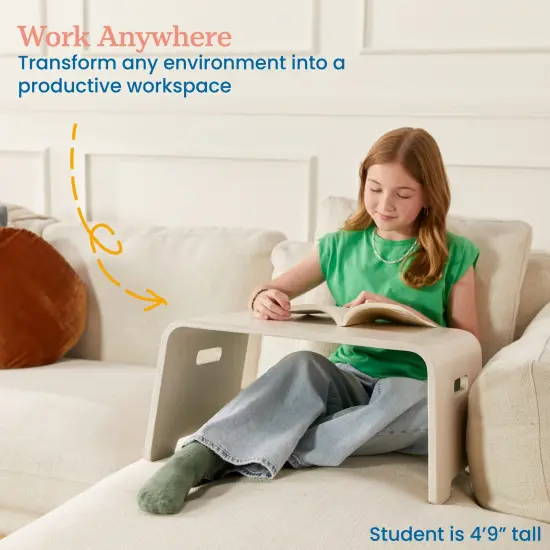 Bentwood Lap Desk with Handles, Activity Table White Wash {5}