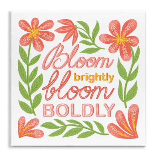 Stupell Industries Bloom Brightly Flower Border Wall Plaque Art Design by Martina Pavlova {1}