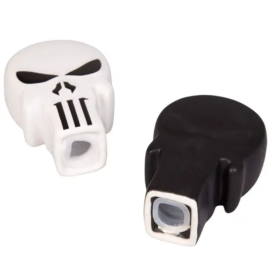 Marvel The Punisher Black & White Skull Logo Ceramic Salt & Pepper Shaker Set {3}