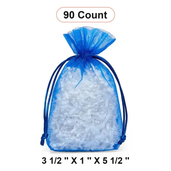 Flat Bottom Organza Bags 3 1/2''x 1''x 5 1/2'' ' for Gifts and Jewelry Royal Blue {1}