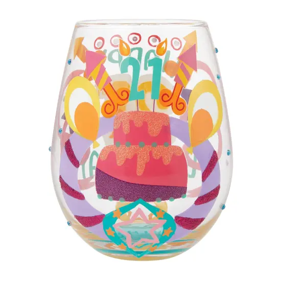 Enesco Lolita Happy 21st Stemless Wine Glass {3}