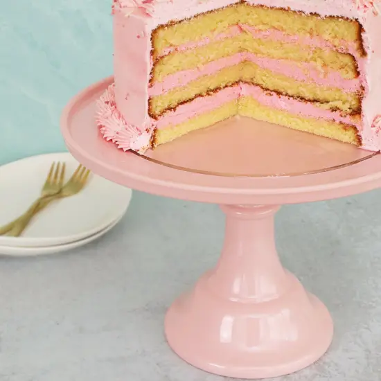 LARGE PEONY PINK MELAMINE CAKE STAND {2}