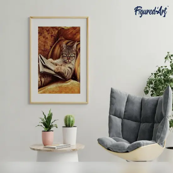 Figured'Art Paint by Numbers Kit for Adults with Frame Don't mess with This Cat 16"x20" - Craft Art Painting DIY Kit Canvas Already Stretched on a Wooden Frame {4}