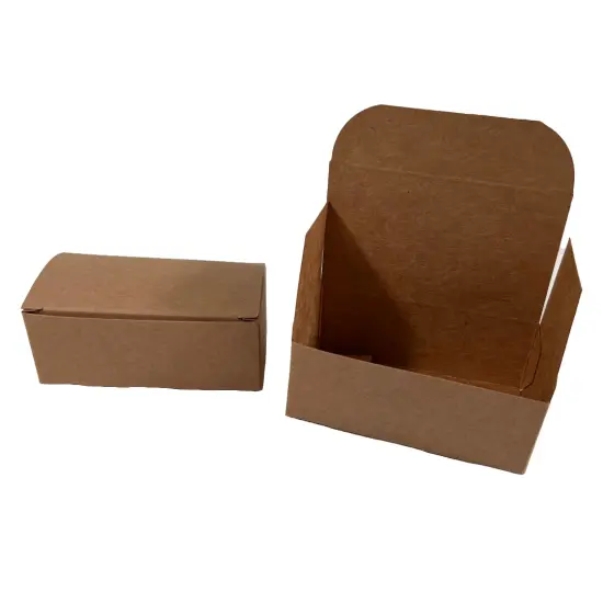 Made in USA - 50 Boxes - 2 Truffle Wedding Favor Kraft (chocolate box) - Fillable (empty) - 3-9/16" x 2-1/16" x 1-5/16" - Food Safe {3}