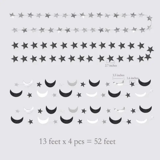 Black Silver Moon Decoration Star and Gothic Decor {3}