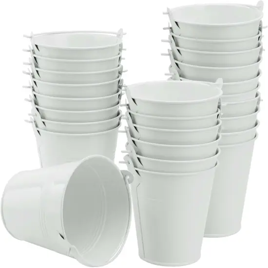 25 Pack 4 Inch White Iron Pail, {1}