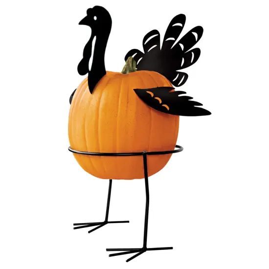 Collections Etc Metal Turkey Pumpkin Holder Stand - 5 pc {2}