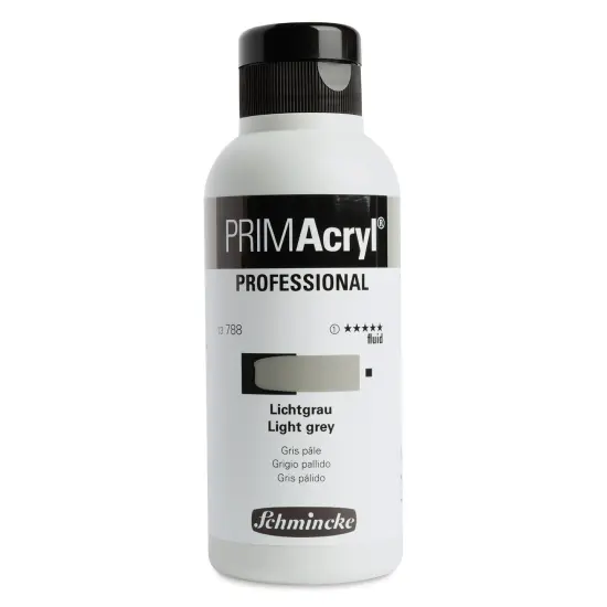 Schmincke Primacryl Professional Fluid Acrylic - Light Grey, 250 ml bottle {1}