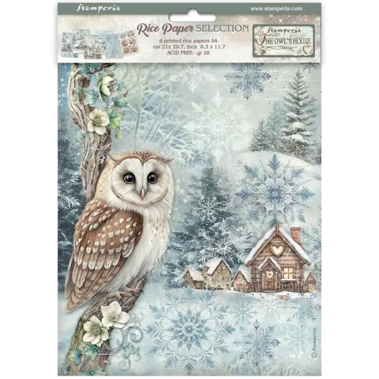 Stamperia Rice Paper A4 6/Pkg-The Owl's House {1}