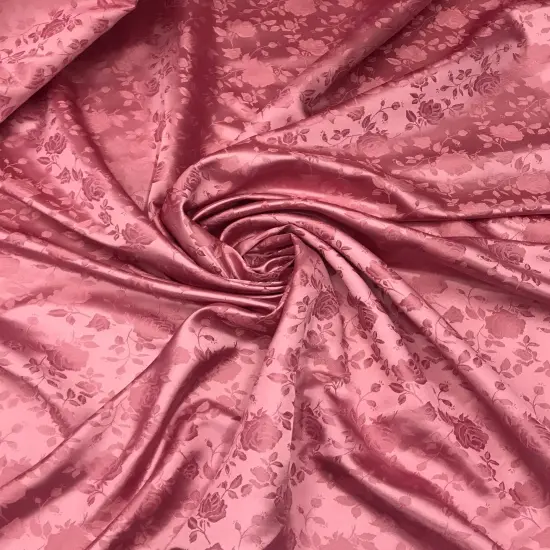 1 Yard Mauve Jacquard satin reversible fabric for tablecloth overlays curtains 58/60 inches wide {1}