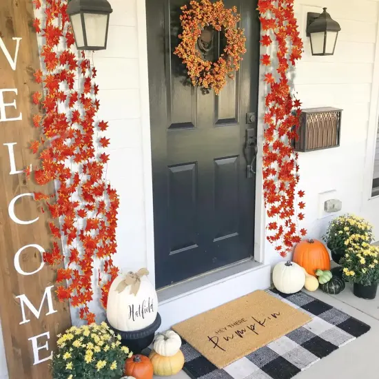 12 Pack 92Ft Fall Leaf Garland - Red {3}