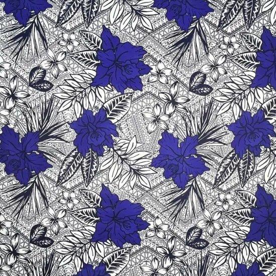 1 Yard All Over Tropical Flowers & Leaves Fabric, 100% Polyester, 60" Wide Yellow {6}