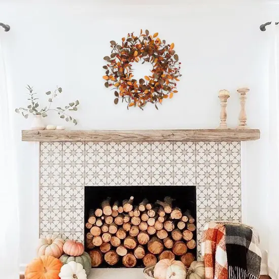 Artificial Fall Wreath with Olive Leaves & Berries {5}