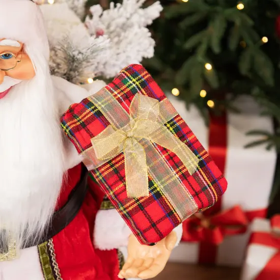 Northlight 3' Traditional Santa Claus Sitting on Decorative Locomotive Train Car Christmas Figure Red {6}