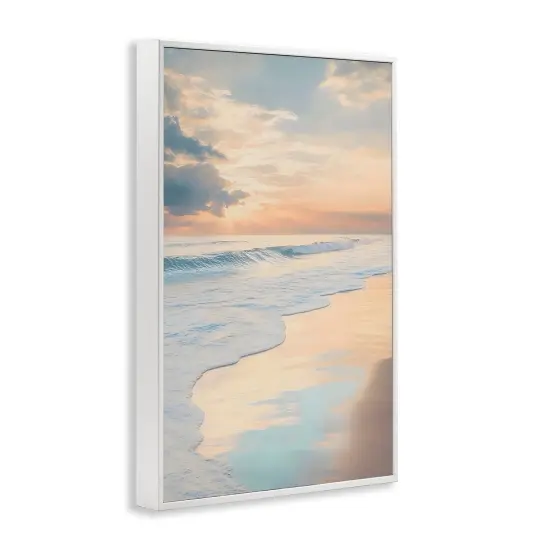 Stupell Industries Tranquil Beach with Sunset Reflection Framed Giclee By LSR Creative Studio {3}