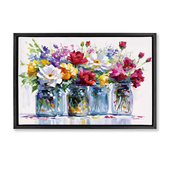 Stupell Industries Vibrant Floral Impressions Floating Frame By Leon Devenice {1}