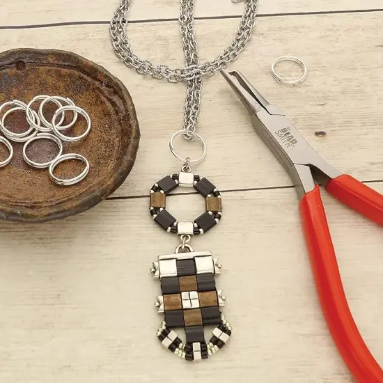 The Beadsmith Split Ring Pliers - Easily Opens Split Rings to Attach Findings, w/ Double Leaf Springs, Use with Any Size {6}