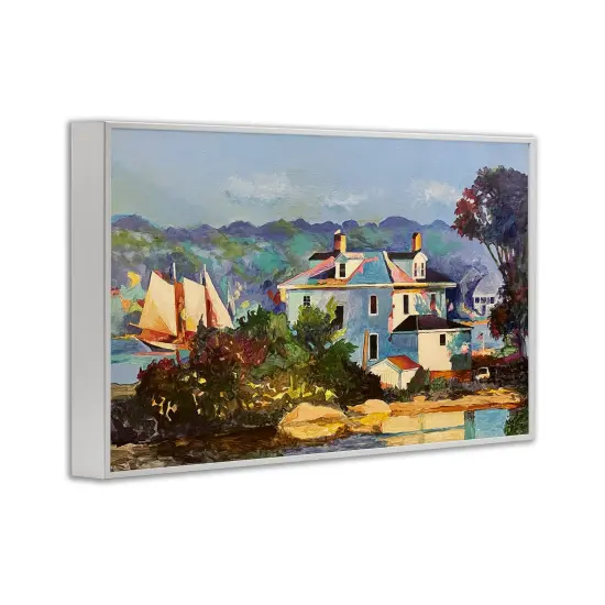 Stupell Industries Coastal Gloucester Houses Framed Giclee By Greg Gorham {3}