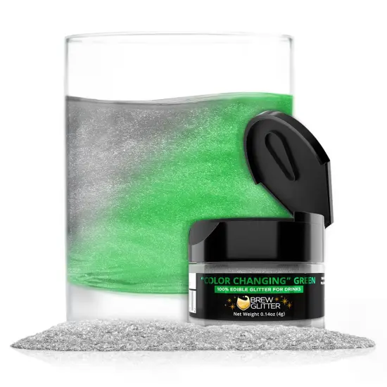 Brew Glitter - Green Color Changing Edible Drink Glitter (4g, x1 Flip-Cap Jar) for Beer, Cocktails and Beverages {1}