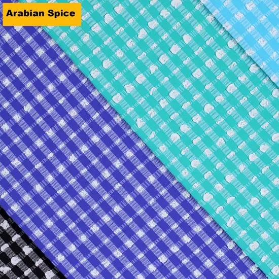 Textured Check Stretch Fabric {3}