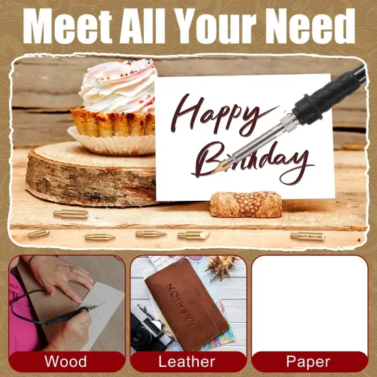 Lothee 43 Pieces Wood Burning Tip Set Wood Burning Tip Wood Burning Tips Template for DIY Embossing and Carving Crafts Wood Burning (Different Shape) {3}