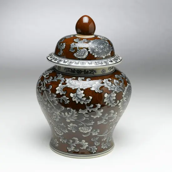 AA Importing 59758 18 Inch Brown & Grey Ginger Jar {1}