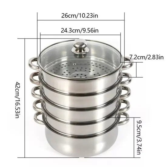 Kitcheniva 5 Tier Stainless Steel Steamer Cooker {3}