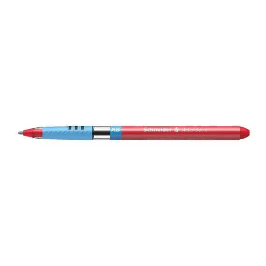 Slider Basic XB Ballpoint Pen Viscoglide Ink, 1.4 mm, Red Ink, Pack of 10 {4}