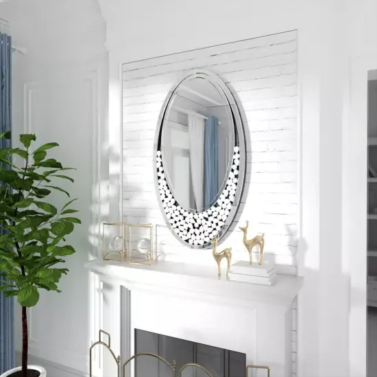 Oval Bathroom Mirror for Wall Mounted Large Shine Tear-drop Decor Vanity Mirror {4}
