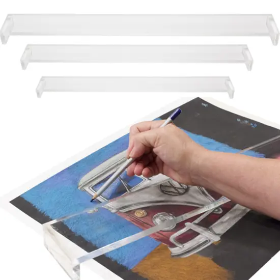 Creative Mark Artist Leaning Bridge - Clear Acrylic Wrist Rest - Steady Hand Drawing Tools for Artists & Architects - Transparent Bridge for Painting, Drawing, and Drafting -18", 24", 31" Lengths {2}